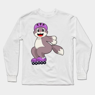 Cat with Roller skates Long Sleeve T-Shirt